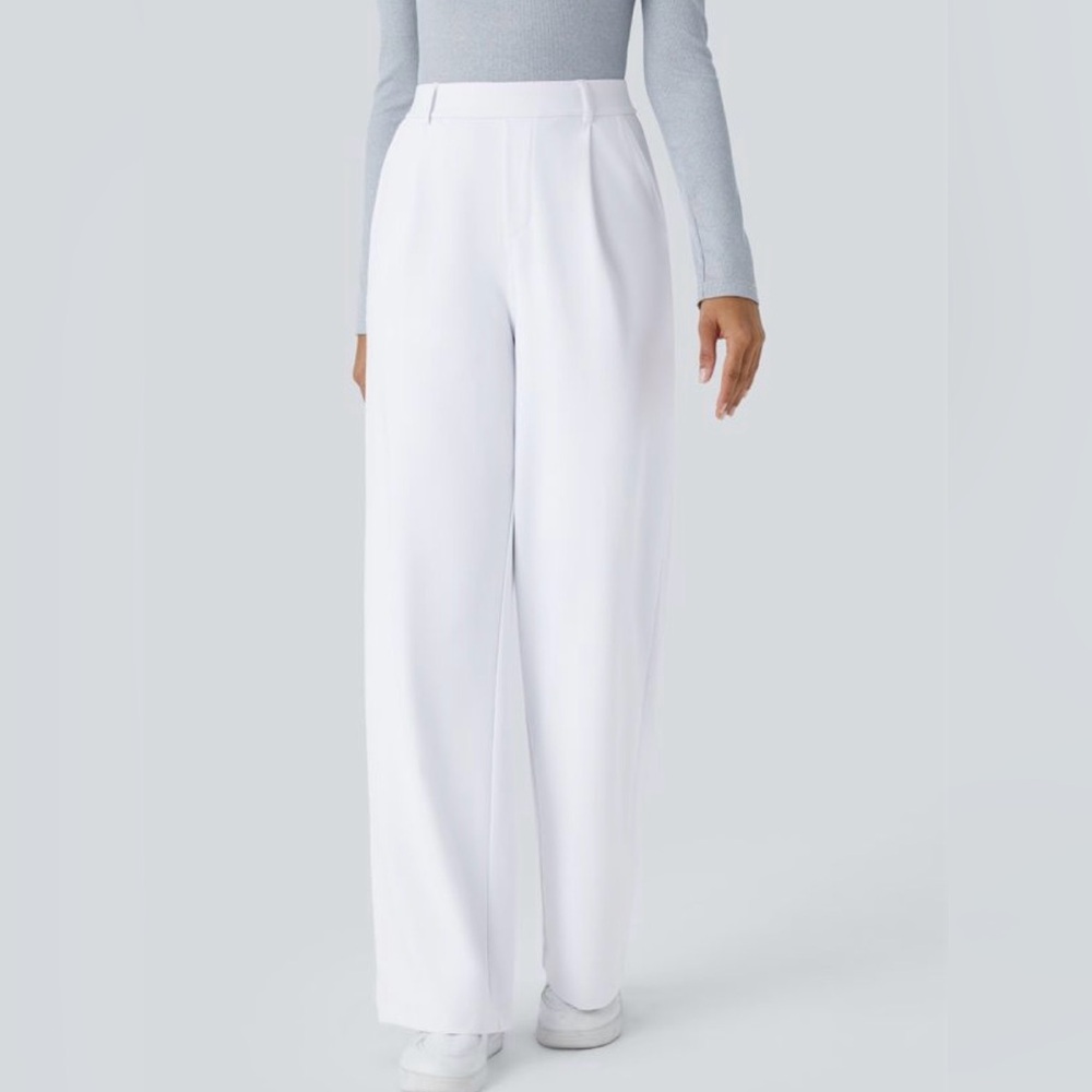 HALARA White Wide Leg Women's Pants